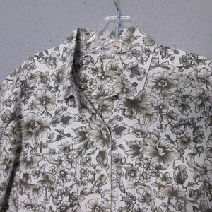 Vintage Orvis Top Women XL Floral Button Cotton Cottage Core Prairie Made in USA